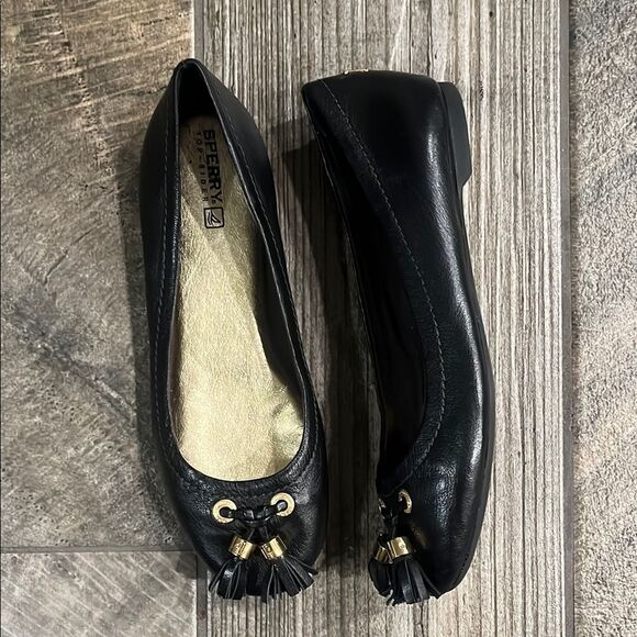 Sperry Black leather Flats with Studded Embellishment - Picture 1 of 5